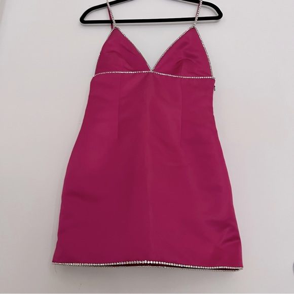 Area Crystal Trimmed Structured Slip Dress - Picture 5 of 12